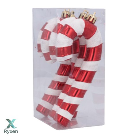 Zawieszki "CUKIERKOWA LASKA" 13cm - Komplet 4 szt. - Kolor: BOŻONARODZENIOWA CZERWIEŃ Kamai Christmas Decorations