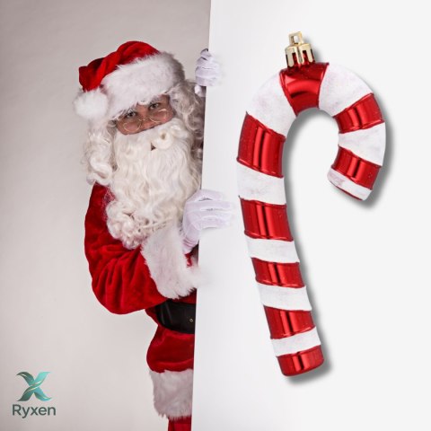 Zawieszki "CUKIERKOWA LASKA" 13cm - Komplet 4 szt. - Kolor: BOŻONARODZENIOWA CZERWIEŃ Kamai Christmas Decorations