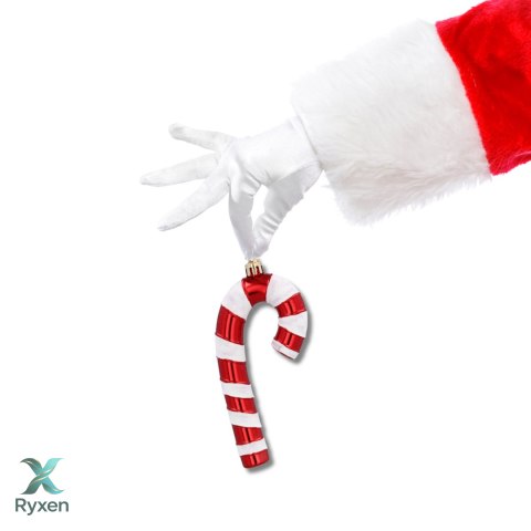Zawieszki "CUKIERKOWA LASKA" 13cm - Komplet 4 szt. - Kolor: BOŻONARODZENIOWA CZERWIEŃ Kamai Christmas Decorations