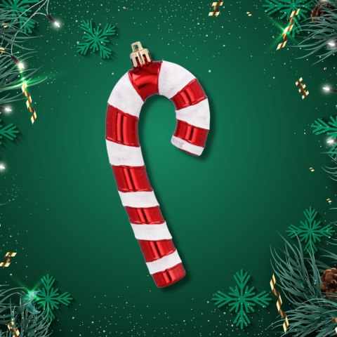 Zawieszki "CUKIERKOWA LASKA" 13cm - Komplet 4 szt. - Kolor: BOŻONARODZENIOWA CZERWIEŃ Kamai Christmas Decorations