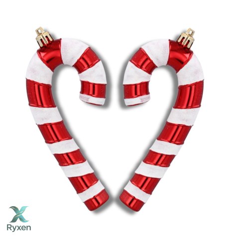 Zawieszki "CUKIERKOWA LASKA" 13cm - Komplet 4 szt. - Kolor: BOŻONARODZENIOWA CZERWIEŃ Kamai Christmas Decorations