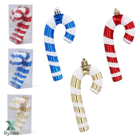 Zawieszki "CUKIERKOWA LASKA" 13cm - Komplet 4 szt. - Kolor: BOŻONARODZENIOWA CZERWIEŃ Kamai Christmas Decorations