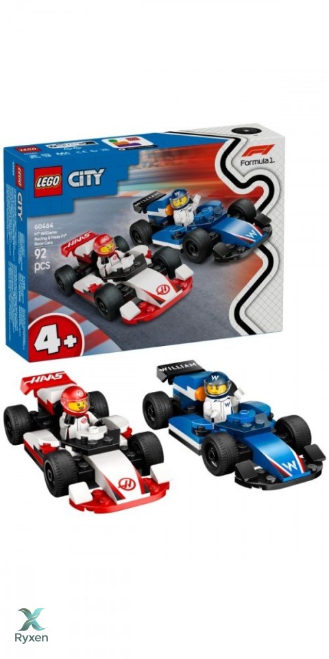 Klocki city 60464 f1 bolidy williams racing i haas f1 LEGO