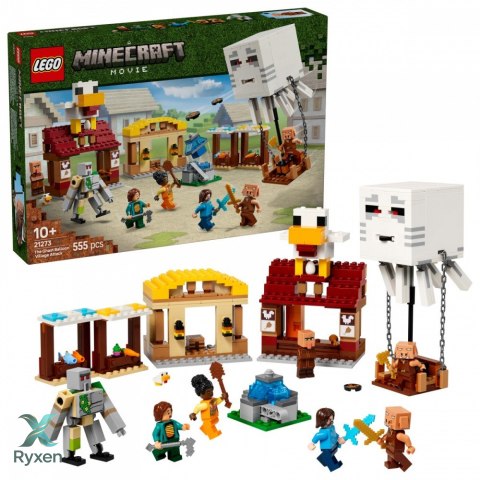 Klocki minecraft 21273 atak balonowego ghasta na wioskę LEGO