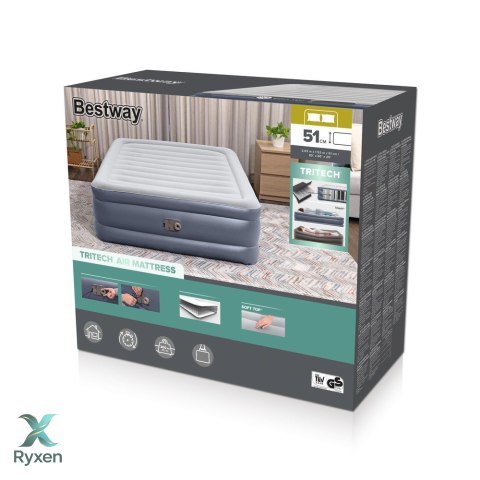Dmuchany Materac Dwuosobowy Turystyczny 203 x 152 x 51 cm Bestway 6713I BESTWAY