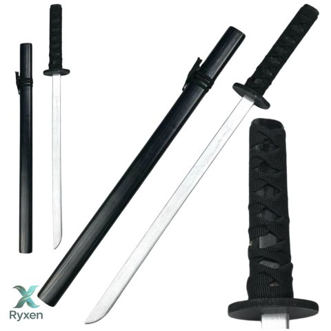 Drewniana Katana Miecz Do Zabawy Treningu Rekwizyt Czarny 70cm LEAN TOYS