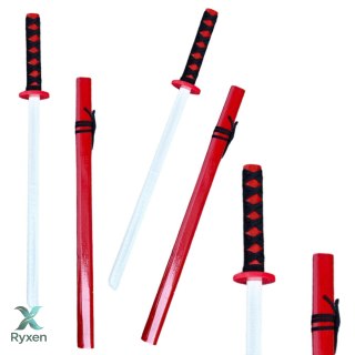 Drewniana Katana Miecz Do Zabawy Treningu Rekwizyt Czerwony 70cm LEAN TOYS