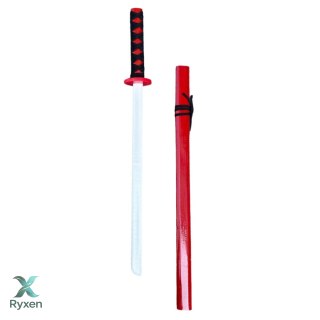Drewniana Katana Miecz Do Zabawy Treningu Rekwizyt Czerwony 70cm LEAN TOYS