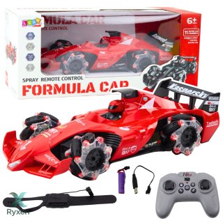 Auto Sportowe Wyścigówka Zdalnie Sterowana RC Efekt Dymu 2.4G Czerwona LEAN TOYS