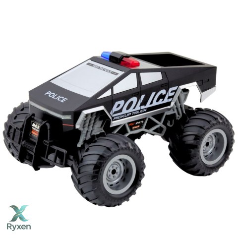 Auto Terenowe Policyjne Off-Road RC Zdalnie Sterowane Czarne 1:16 LEAN TOYS