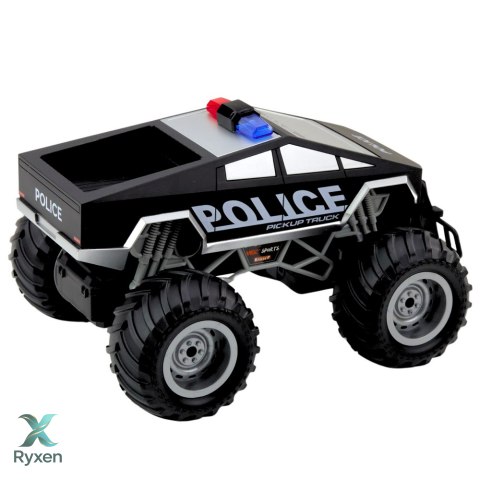 Auto Terenowe Policyjne Off-Road RC Zdalnie Sterowane Czarne 1:16 LEAN TOYS
