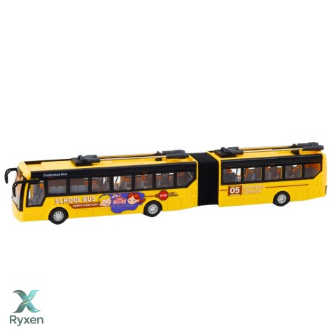 Autobus Szkolny Trolejbus Przegubowy Zdalnie Sterowany RC 1:32 Żółty LEAN TOYS