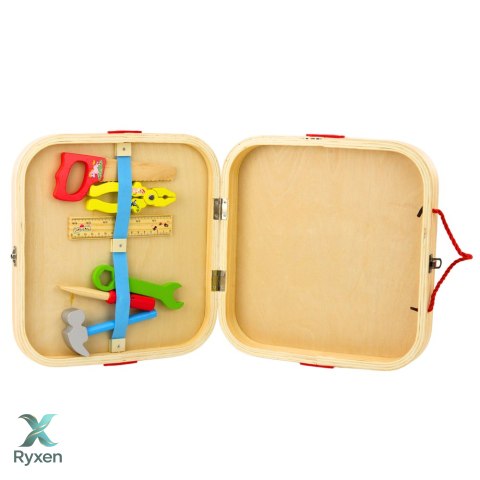 Drewniany Zestaw Majsterkowicza Zwierzęta Do Skręcania W Walizce 59el LEAN TOYS