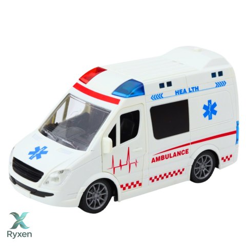 Karetka Ambulans Zdalnie Sterowany RC Światła Dźwięki 1:20 Biały LEAN TOYS