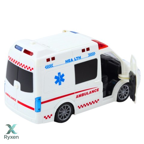 Karetka Ambulans Zdalnie Sterowany RC Światła Dźwięki 1:20 Biały LEAN TOYS