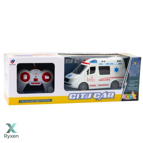 Karetka Ambulans Zdalnie Sterowany RC Światła Dźwięki 1:20 Biały LEAN TOYS