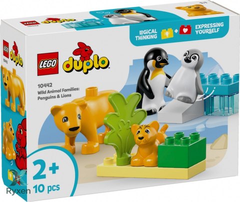 Klocki duplo 10442 rodziny dzikich zwierząt: pingwiny i lwy LEGO