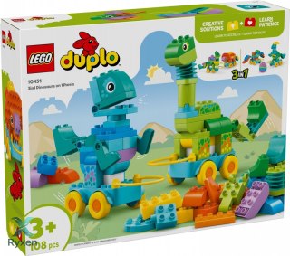 Klocki duplo 10451 3 w 1 dinozaury na kółkach LEGO