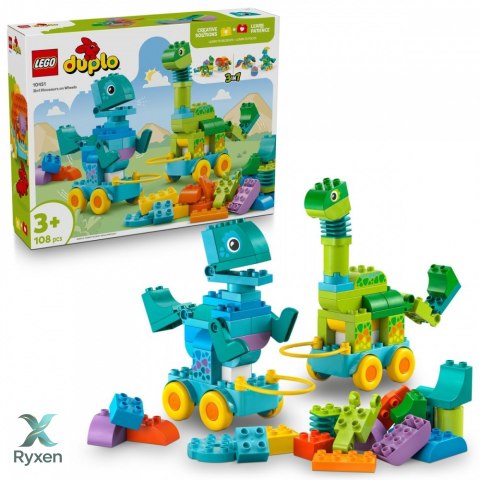 Klocki duplo 10451 3 w 1 dinozaury na kółkach LEGO