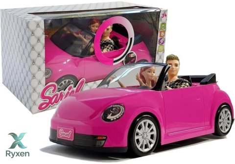 Lalka Samochód Auto Coupe Lalki Dźwięk Światła 43 cm Różowy LEAN TOYS