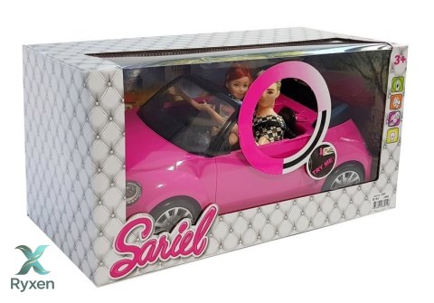 Lalka Samochód Auto Coupe Lalki Dźwięk Światła 43 cm Różowy LEAN TOYS