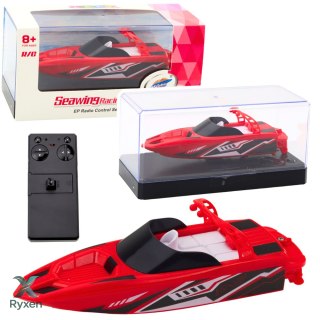 Łódź Motorówka Zdalnie Sterowana RC Biało-Czerwona 15cm LEAN TOYS