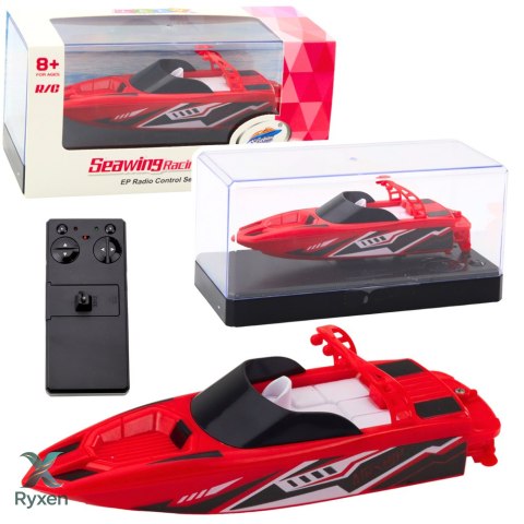 Łódź Motorówka Zdalnie Sterowana RC Biało-Czerwona 15cm LEAN TOYS