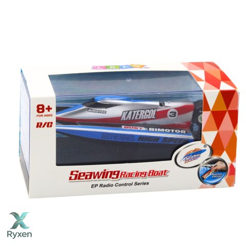 Łódź Motorówka Zdalnie Sterowana RC Niebiesko-Srebrna 14cm LEAN TOYS