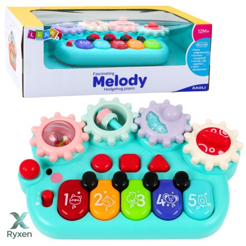 Pianinko Interaktywne Dla Dzieci Koła Zębate Niebieskie LEAN TOYS