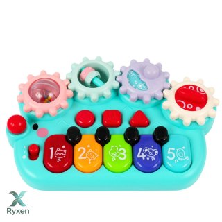 Pianinko Interaktywne Dla Dzieci Koła Zębate Niebieskie LEAN TOYS