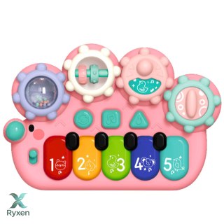 Pianinko Interaktywne Dla Dzieci Koła Zębate Różowe LEAN TOYS