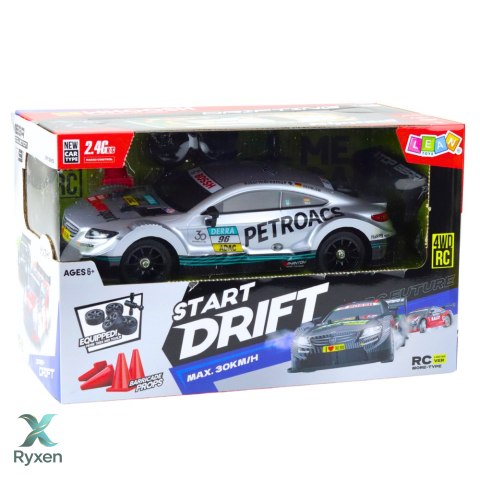 Samochód Wyścigowy Auto Do Driftu RC Srebrne 30km/h 1:16 LEAN TOYS