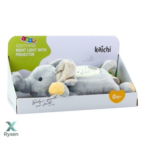 Słonik Pluszowy Usypiająca Przytulanka Projektor Dźwięki Szum LEAN TOYS