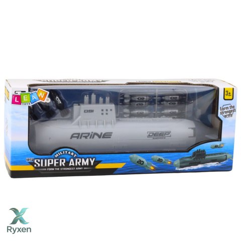 Statek Łódź Podwodna Strzelająca Torpedami Napęd Szara 28cm LEAN TOYS