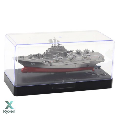 Statek Militarny Łódź Zdalnie Sterowana RC Srebrna 15cm LEAN TOYS
