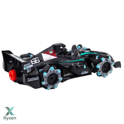 Wyścigówka Auto Sportowe Zdalnie Sterowana RC Efekt Dymu 2.4G Czarna LEAN TOYS