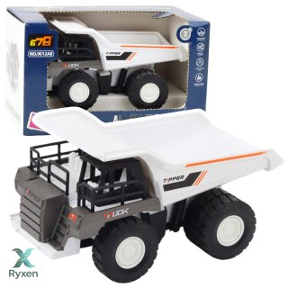 Wywrotka Ciężarówka Budowlana Metalowe Elementy Napęd Biała LEAN TOYS