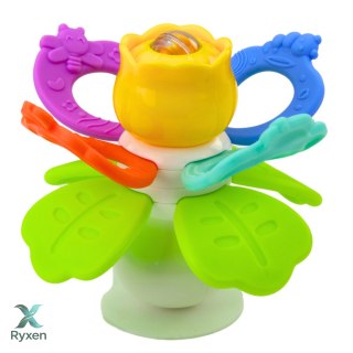 Zabawka Sensoryczna Dla Malucha Kwiatek Obrotowy Z Gryzakami i Przyssawką LEAN TOYS