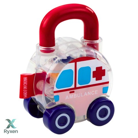 Zestaw Autek Z Kluczem Edukacyjne Policja Straż Karetka 3szt LEAN TOYS
