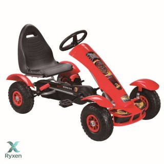 Sportowy Gokart Na Pedały F618 Pomowane Koła Obciążenie 50kg Czerwony LEAN CARS