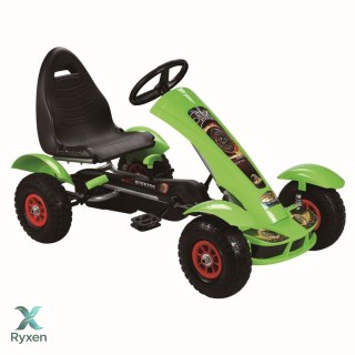 Sportowy Gokart Na Pedały F618 Pomowane Koła Obciążenie 50kg Zielony LEAN CARS