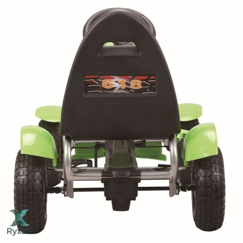 Sportowy Gokart Na Pedały F618 Pomowane Koła Obciążenie 50kg Zielony LEAN CARS