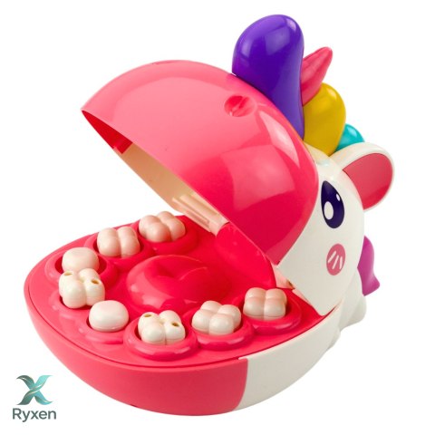 Jednorożec Dentysta Zestaw Edukacyjny Lekarz Stomatolog Różowy LEAN TOYS