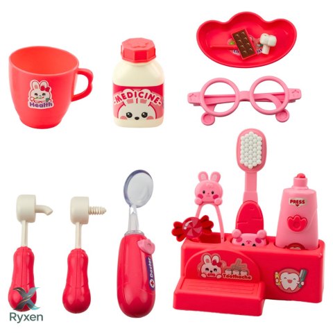 Jednorożec Dentysta Zestaw Edukacyjny Lekarz Stomatolog Różowy LEAN TOYS