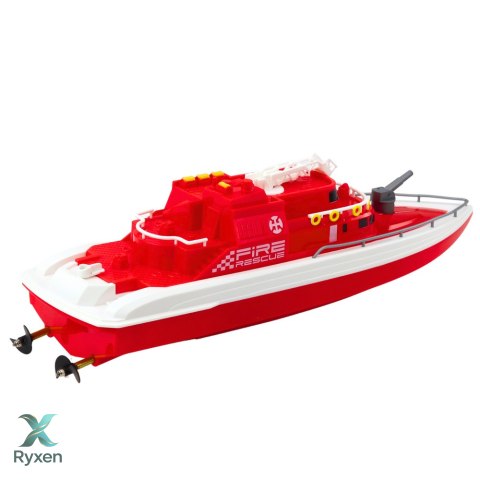Łódź Motorówka Zdalnie Sterowana RC 1:28 Ratunkowa Czerwona LEAN TOYS