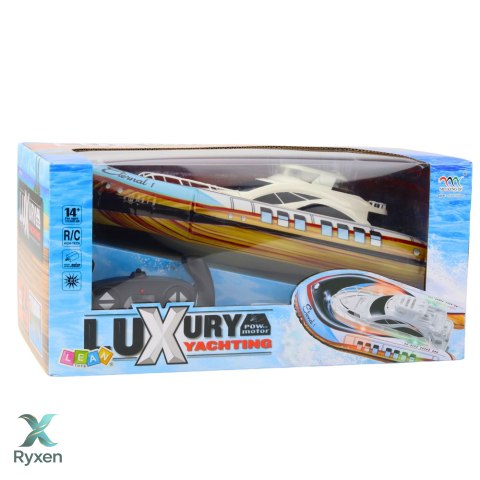 Luksusowy Jacht Łódź Pompowana Zdalnie Sterowana RC Światła LED LEAN TOYS
