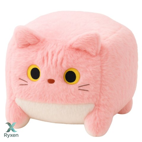Pluszowa Maskotka Przytulanka Kot Kostka Różowy 18cm LEAN TOYS