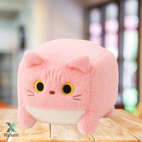 Pluszowa Maskotka Przytulanka Kot Kostka Różowy 18cm LEAN TOYS