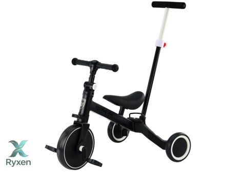 Rower Trójkołowy PRO50 Rowerek Z Rączką Do Prowadzenia Czarny LEAN TRIKE