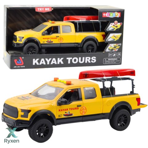 Samochód Terenowy Transport Kajaków Światła Dźwięki Żółty LEAN TOYS